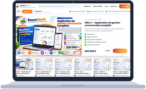 Site vitrine relié à l'application
